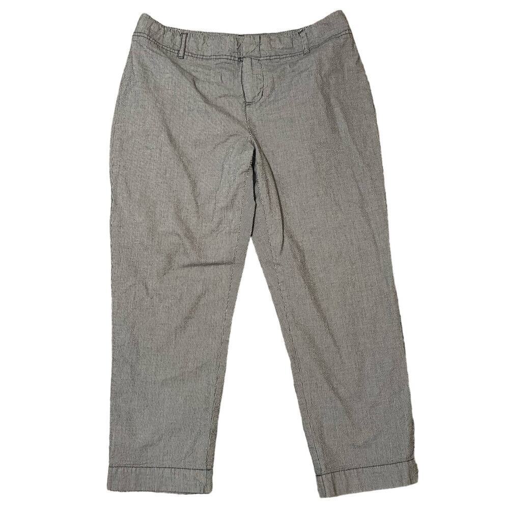 COLDWATER CREEK Natural Fit Capris‎ Size 10 Striped Gray Minimalist Lightweight